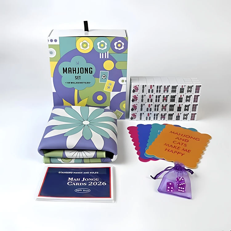 Conjunto de Mahjong floral retrô